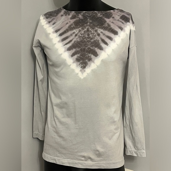Pure Jill - J Jill Soft & Relaxed Tie-Dyed Tunic Top V-Neck XS Petite Gray - Picture 2 of 5